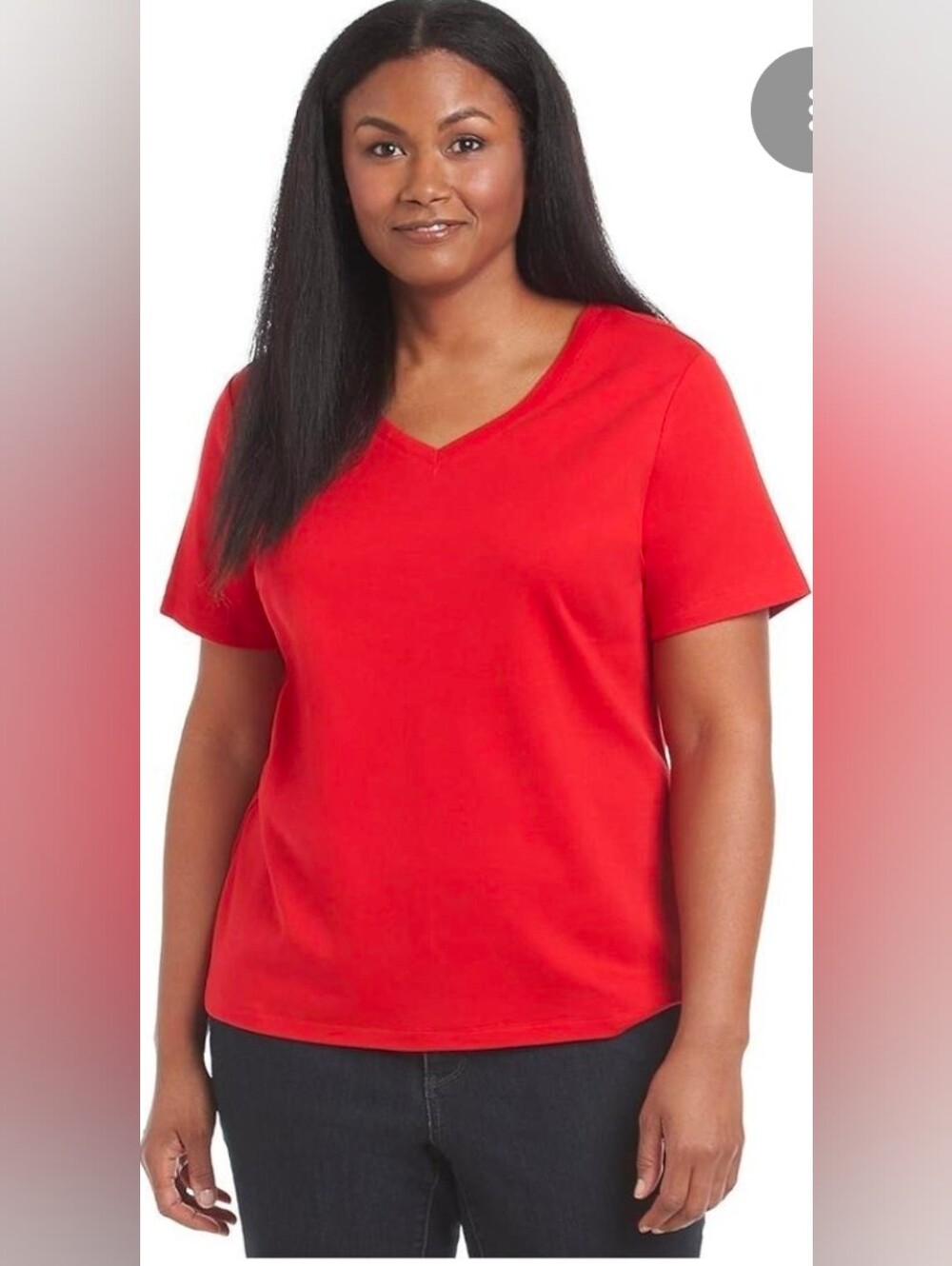 Studio Works V-Neck Short Sleeve Tee in Coral Pink